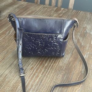 Patricia Nash Leather Aveley Crossbody - Navy